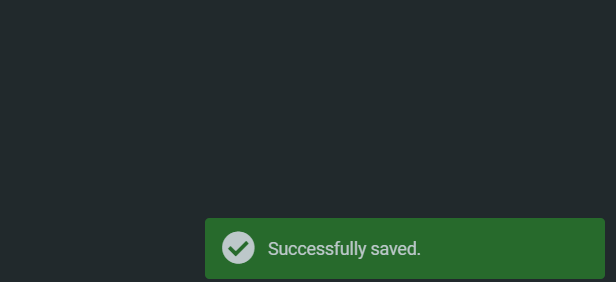 success message password reset